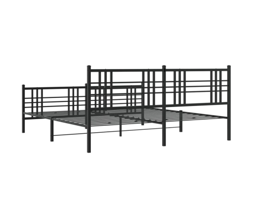 Estructura cama sin colchón con estribo metal negro 183x213 cm