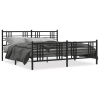 Estructura cama sin colchón con estribo metal negro 183x213 cm