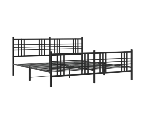 Estructura cama sin colchón con estribo metal negro 193x203 cm