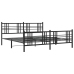 Estructura cama sin colchón con estribo metal negro 193x203 cm