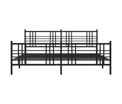 Estructura cama sin colchón con estribo metal negro 193x203 cm