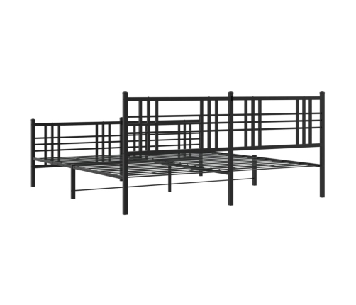 Estructura cama sin colchón con estribo metal negro 193x203 cm