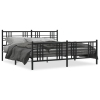 Estructura cama sin colchón con estribo metal negro 193x203 cm