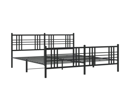 Estructura cama sin colchón con estribo metal negro 200x200 cm