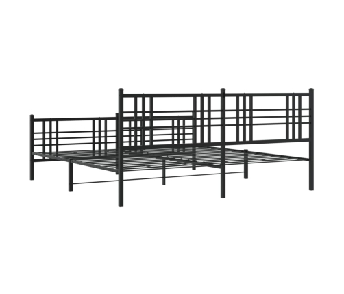 Estructura cama sin colchón con estribo metal negro 200x200 cm