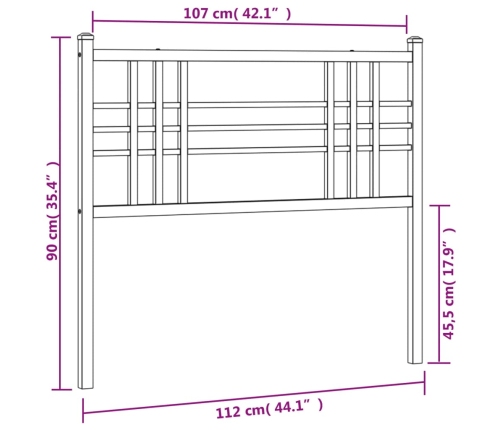 Cabecero de metal negro 107 cm