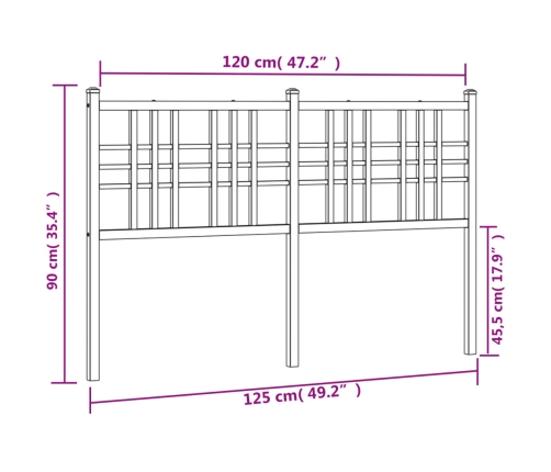 Cabecero de metal negro 120 cm