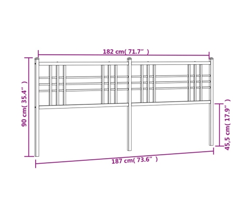 Cabecero de metal negro 180 cm