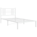 Estructura cama sin colchón con cabecero metal blanco 90x190 cm