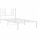 Estructura cama sin colchón con cabecero metal blanco 100x190cm