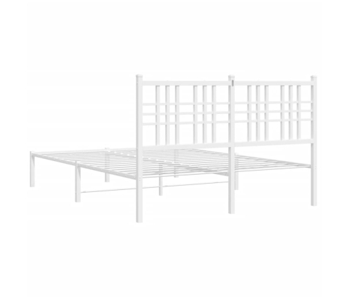 Estructura cama sin colchón con cabecero metal blanco 120x190cm