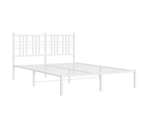 Estructura cama sin colchón con cabecero metal blanco 135x190cm