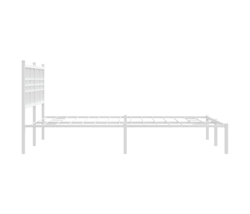 Estructura cama sin colchón con cabecero metal blanco 135x190cm