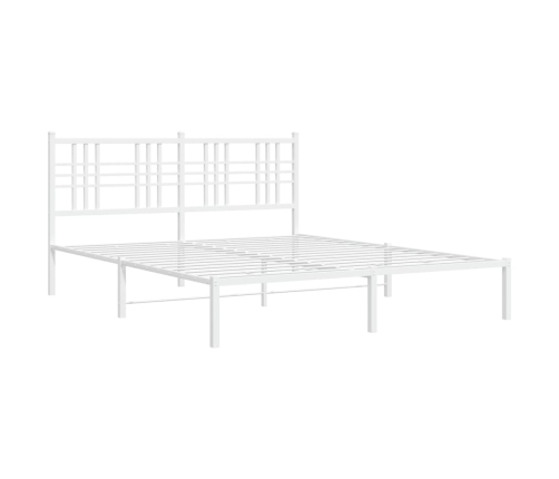 Estructura cama sin colchón con cabecero metal blanco 150x200cm