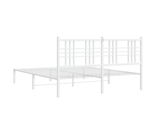 Estructura cama sin colchón con cabecero metal blanco 150x200cm