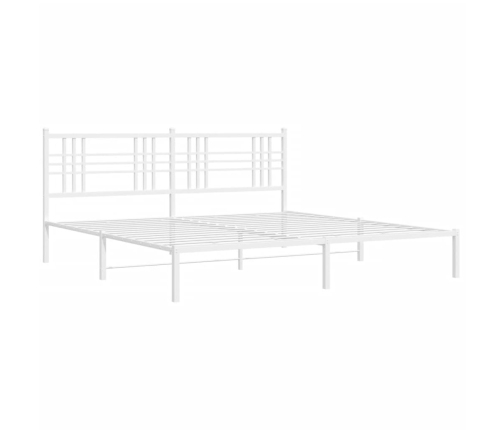 Estructura cama sin colchón con cabecero metal blanco 180x200cm