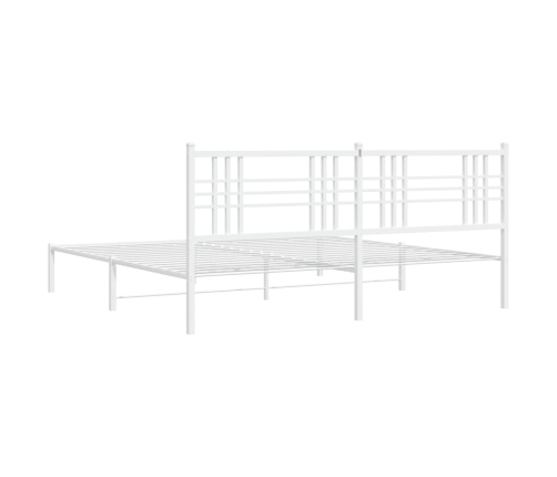 Estructura cama sin colchón con cabecero metal blanco 180x200cm