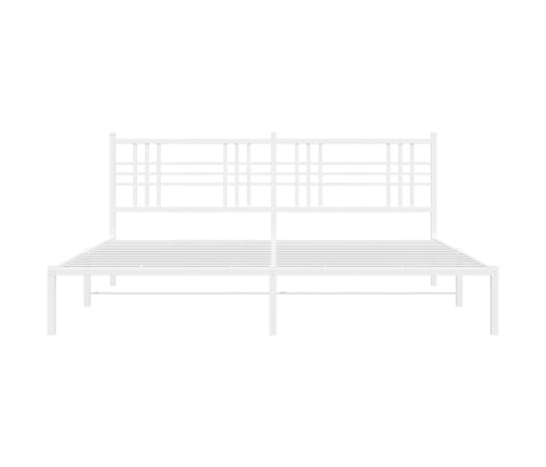 Estructura cama sin colchón con cabecero metal blanco 193x203cm