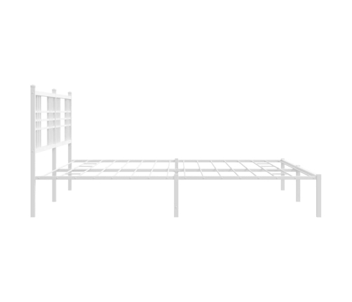 Estructura cama sin colchón con cabecero metal blanco 193x203cm