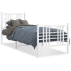 Estructura cama sin colchón con estribo metal blanco 75x190 cm