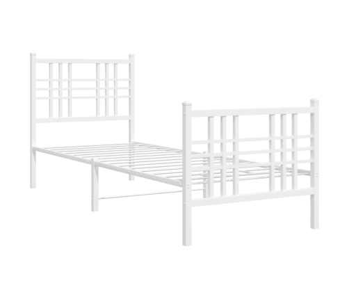 Estructura cama sin colchón con estribo metal blanco 80x200 cm