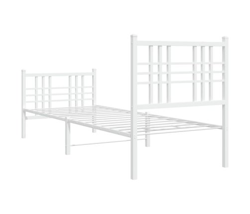 Estructura cama sin colchón con estribo metal blanco 80x200 cm