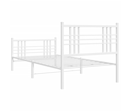 Estructura cama sin colchón con estribo metal blanco 90x190 cm