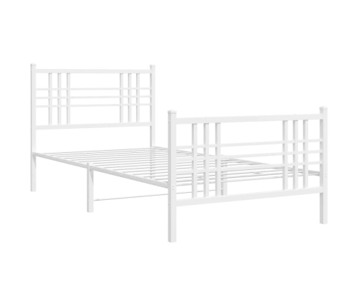 Estructura cama sin colchón con estribo metal blanco 90x200 cm