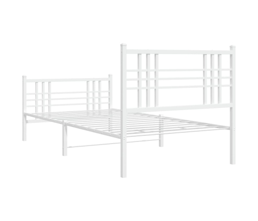 Estructura cama sin colchón con estribo metal blanco 90x200 cm