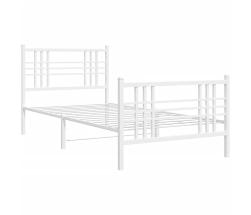 Estructura cama sin colchón con estribo metal blanco 100x190 cm