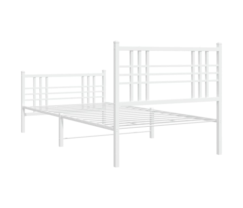 Estructura cama sin colchón con estribo metal blanco 100x190 cm