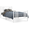 vidaXL Estructura cama metal con cabecero y pie cama blanca 107x203 cm