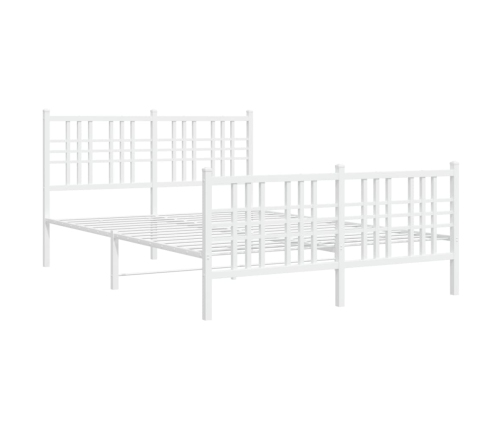 Estructura cama sin colchón con estribo metal blanco 137x190 cm