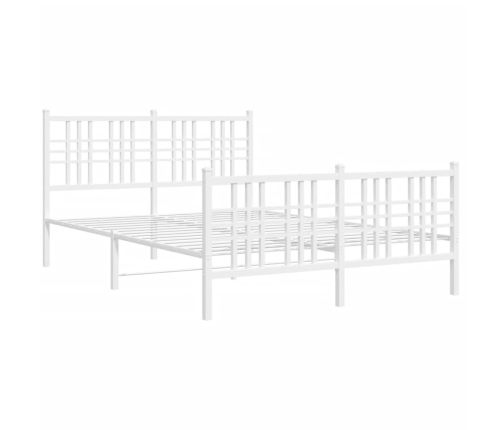 Estructura cama sin colchón con estribo metal blanco 140x190 cm