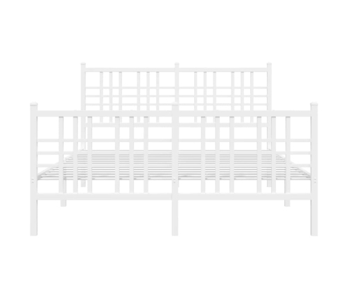 Estructura cama sin colchón con estribo metal blanco 140x190 cm