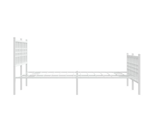 Estructura cama sin colchón con estribo metal blanco 140x190 cm