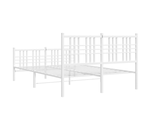 Estructura cama sin colchón con estribo metal blanco 140x190 cm