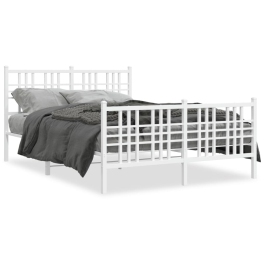 Estructura cama sin colchón con estribo metal blanco 140x190 cm