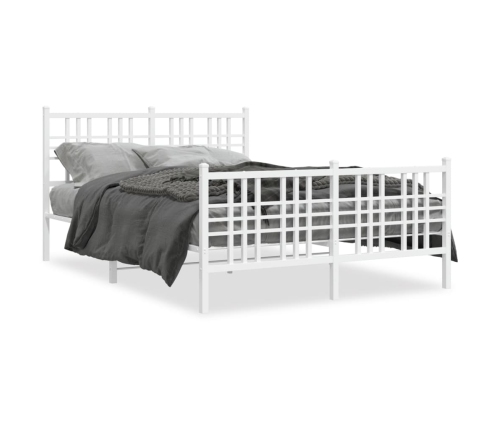 Estructura cama sin colchón con estribo metal blanco 140x190 cm