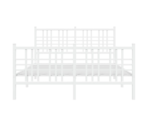 Estructura cama sin colchón con estribo metal blanco 140x200 cm