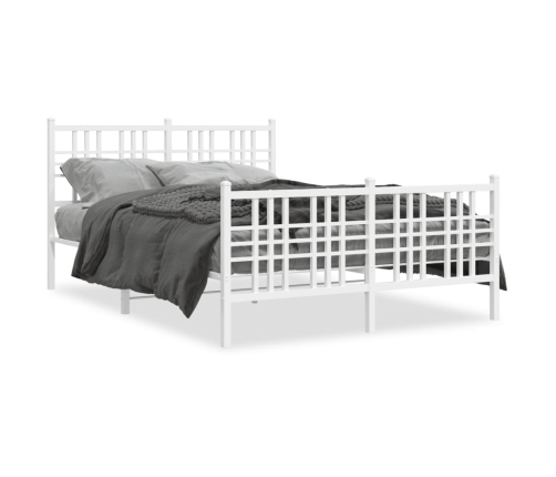 Estructura cama sin colchón con estribo metal blanco 140x200 cm