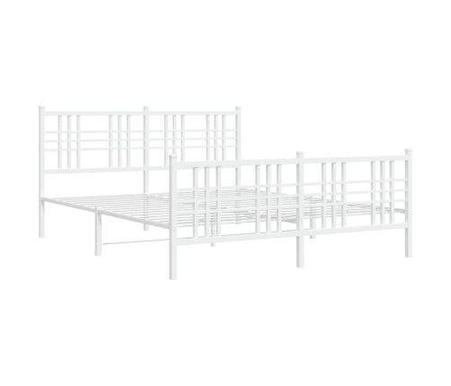 Estructura cama sin colchón con estribo metal blanco 150x200 cm