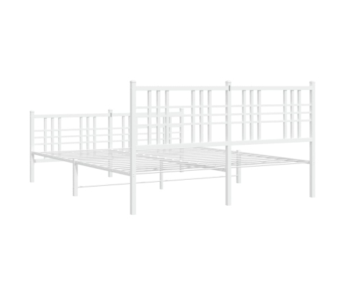 Estructura cama sin colchón con estribo metal blanco 150x200 cm