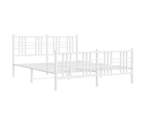 Estructura cama sin colchón con estribo metal blanco 160x200 cm