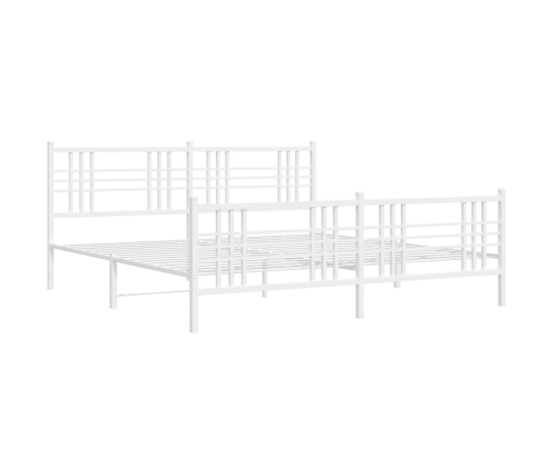 Estructura cama sin colchón con estribo metal blanco 180x200 cm