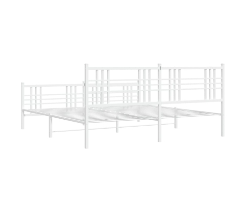 Estructura cama sin colchón con estribo metal blanco 180x200 cm