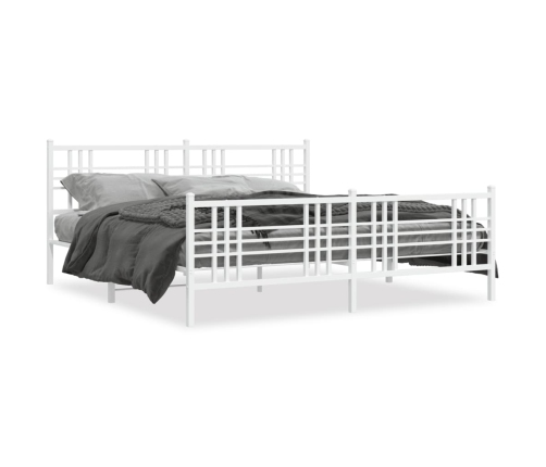 Estructura cama sin colchón con estribo metal blanco 180x200 cm