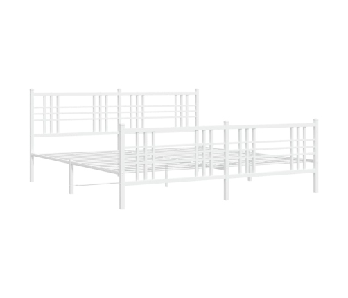 Estructura cama sin colchón con estribo metal blanco 183x213 cm