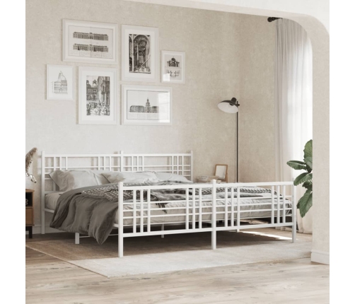 Estructura cama sin colchón con estribo metal blanco 183x213 cm