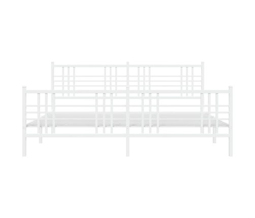 Estructura cama sin colchón con estribo metal blanco 183x213 cm